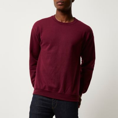 Dark red crew neck sweatshirt